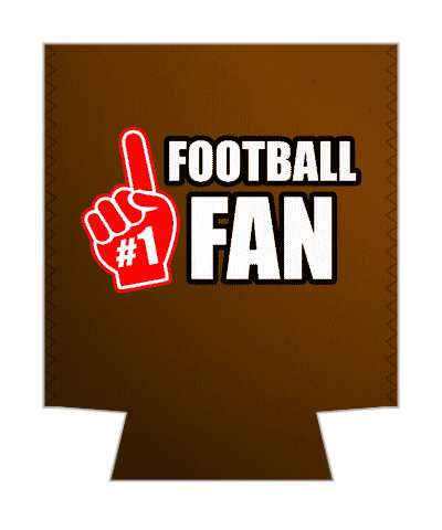 brown number one football fan red pointing finger stickers, magnet