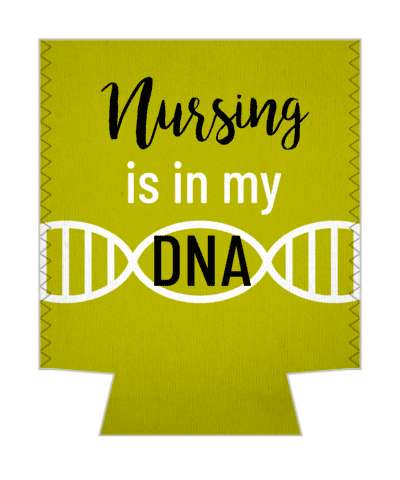 brownish yellow nursing in my dna stickers, magnet