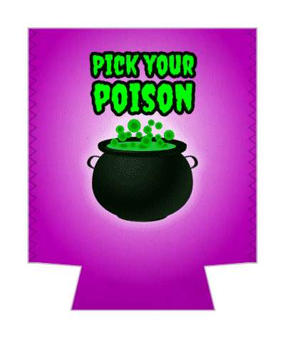 bubbling cauldron witch pick your poison stickers, magnet