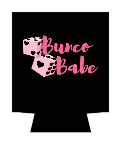 bunco babe heart dice black pink stickers, magnet