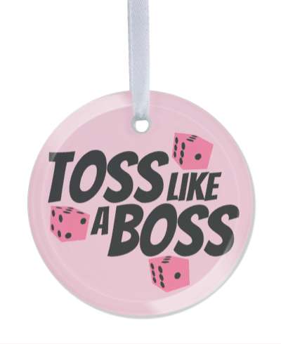 bunco black toss like a boss pink dice stickers, magnet