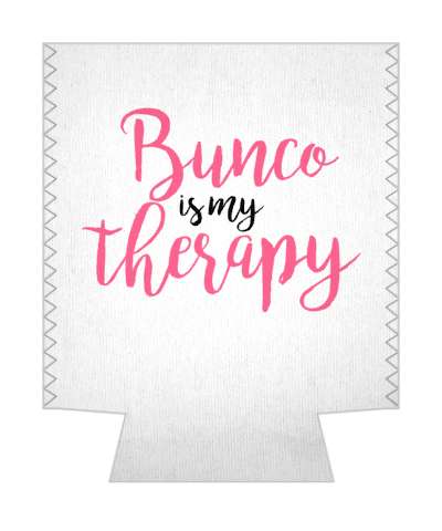 bunco is my therapy cursive white stickers, magnet