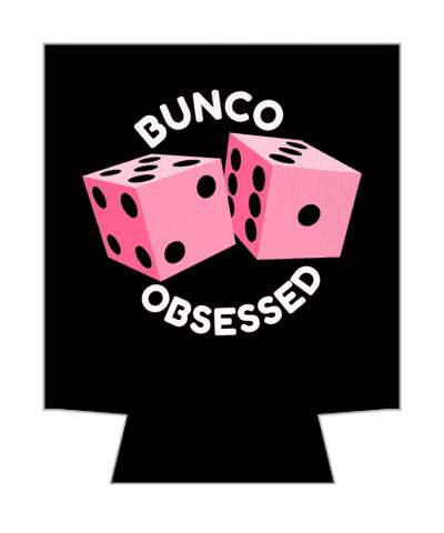 bunco obsessed pink dice black stickers, magnet