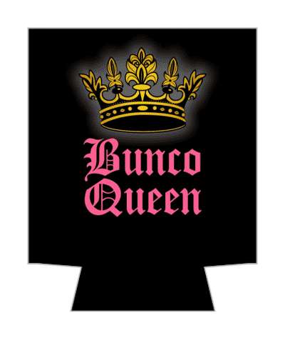 bunco queen crown dice black stickers, magnet