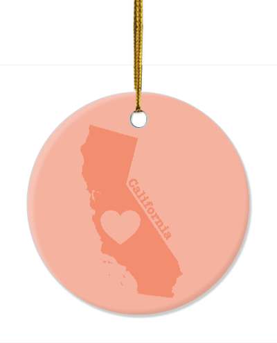 california state silhouette heart stickers, magnet
