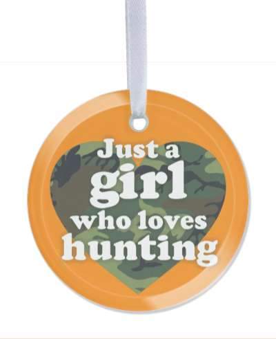 camo heart just a girl who loves hunting orange stickers, magnet