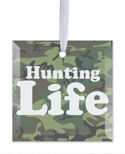 camo white hunting life stickers, magnet