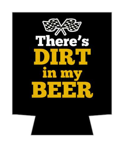 car racing flags theres dirt in my beer funny stickers, magnet