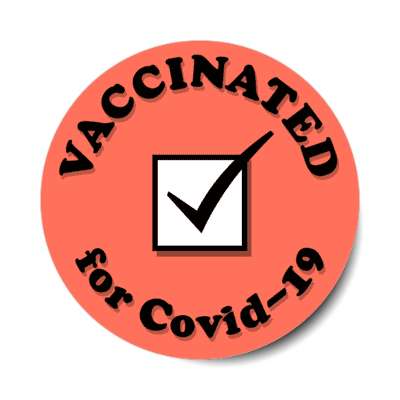 checkbox pink vaccinated for covid 19 stickers, magnet