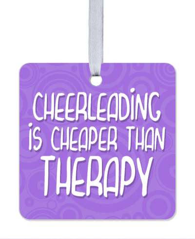 cheerleading is cheaper than therapy purple pattern stickers, magnet
