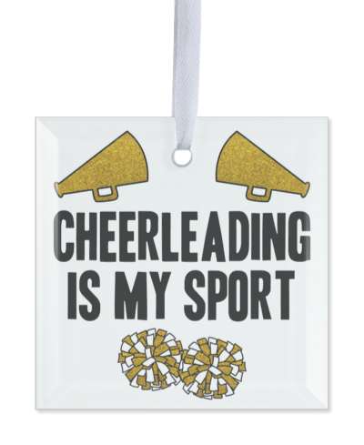cheerleading is my sport white megaphone pom poms stickers, magnet