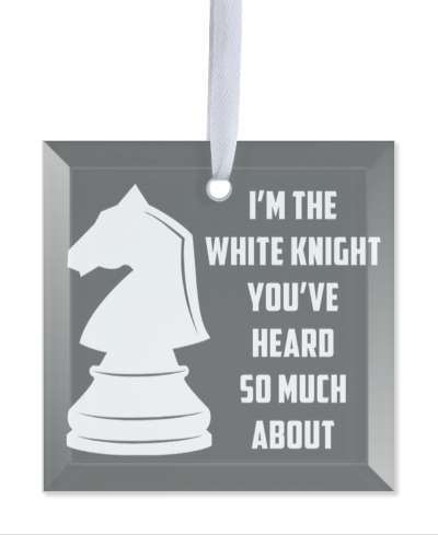 chess humor im the white knight youve heard so much about stickers, magnet