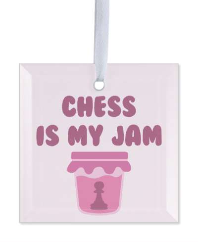 chess is my jam wordplay funny pawn silhouette in jar stickers, magnet