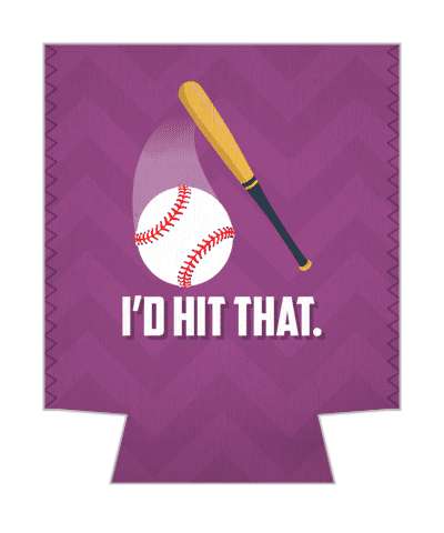 chevron purple baseball bat ball id hit that pun funny stickers, magnet