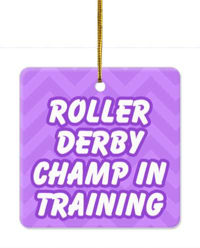 chevron roller derby champ in training stickers, magnet