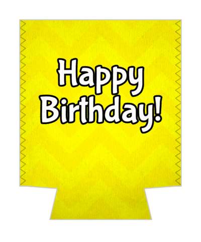 chevron yellow party happy birthday stickers, magnet