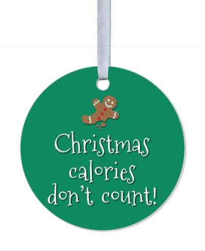 christmas calories dont count funny gingerbread man smile face stickers, magnet