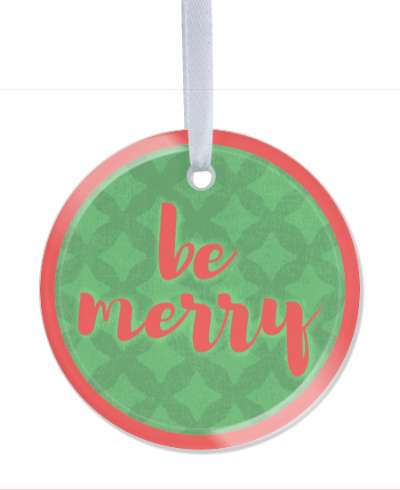 christmas red green be merry stickers, magnet