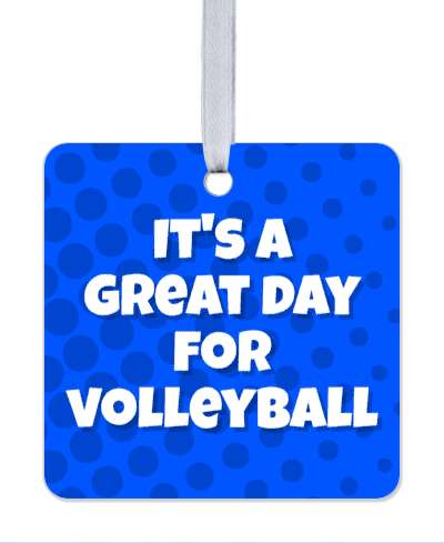 circle pattern blue its a great day for volleyball stickers, magnet