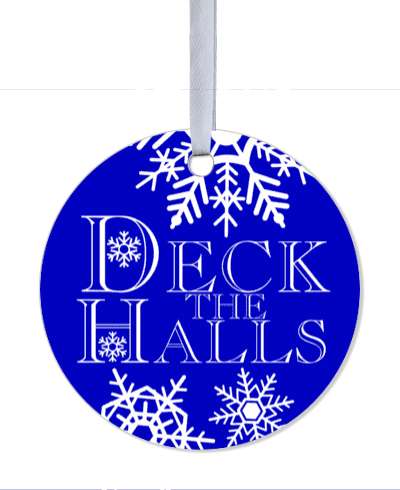 classic christmas song deck the halls snowflakes stickers, magnet