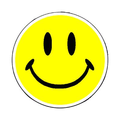 classic smile face yellow with border stickers, magnet