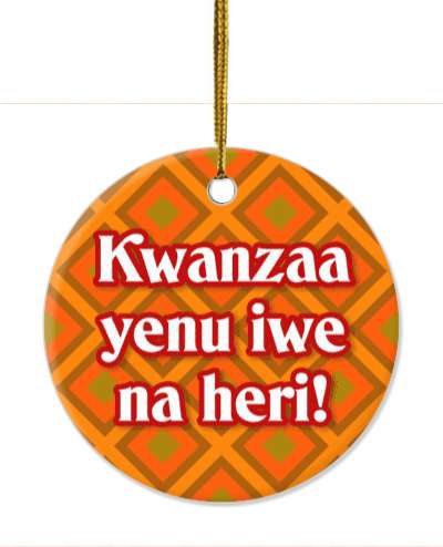 classic traditional happy kwanzaa yenu iwe na heri stickers, magnet