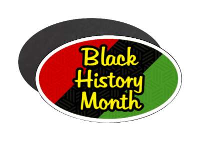 classy cursive diagonal african flag colors black history month stickers, magnet