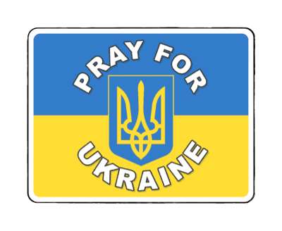 coat of arms pray for ukraine russian war peace stickers, magnet