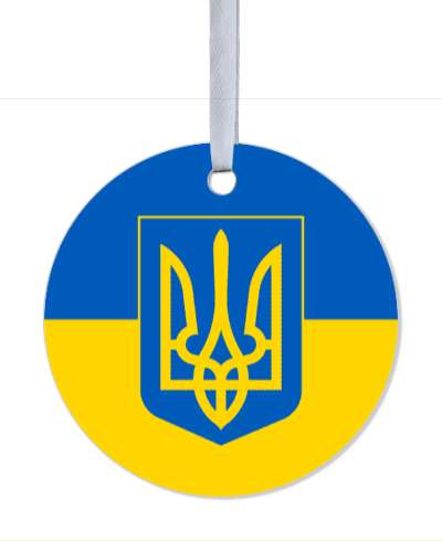 coat of arms trident ukraine support flag colors stickers, magnet
