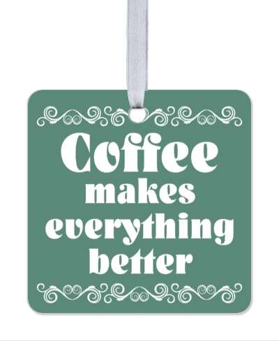 coffee makes everything better fancy green decor stickers, magnet