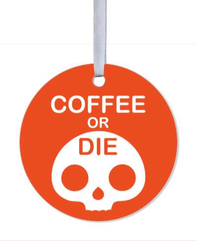 coffee or die skull novelty funny stickers, magnet