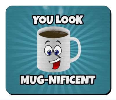 coffee smile face teal burst you look mugnificent magnificent stickers, magnet