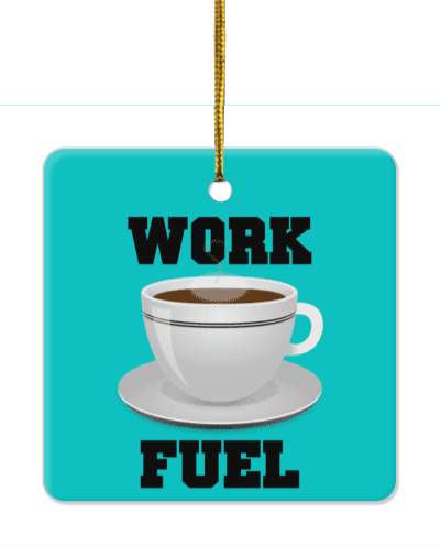 coffee work fuel teal cup stickers, magnet