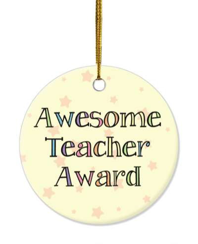 colorful awesome teacher award stars pattern stickers, magnet