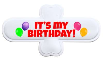 colorful balloons its my birthday bday party stickers, magnet