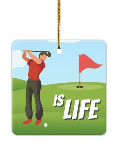 colorful golfing is life golfer golfball flag stickers, magnet