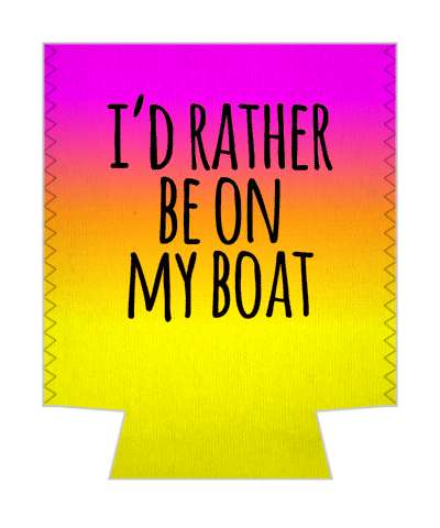 colorful gradient id rather be on my boat stickers, magnet