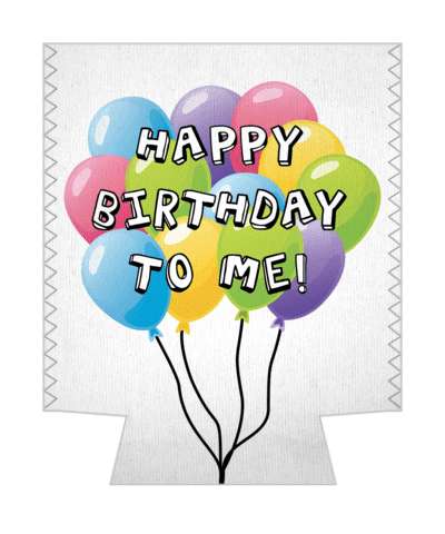 colorful happy birthday to me balloons stickers, magnet