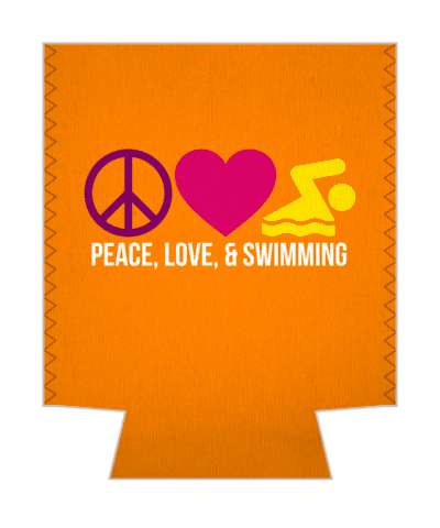 colorful peace love and swimming heart symbol stickers, magnet