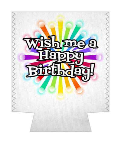 colorful rays wish me a happy birthday stickers, magnet
