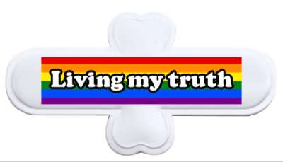 colors lgbt lgbtq rainbow living my truth stickers, magnet