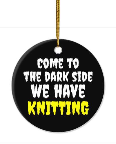 come to the dark side we have knitting funny black stickers, magnet
