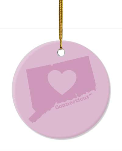connecticut state silhouette heart stickers, magnet
