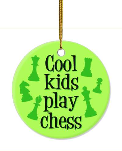 cool kids play chess pieces silhouettes green stickers, magnet