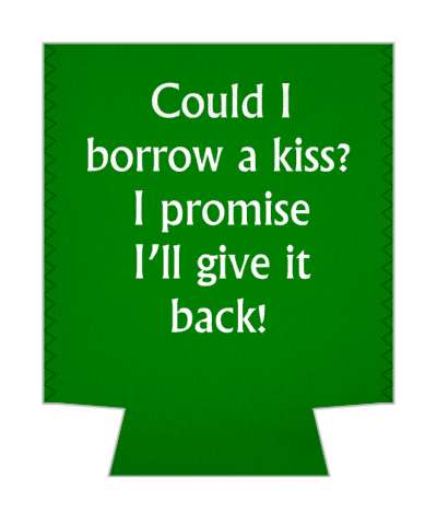 could i borrow a kiss i promise ill give it back pickup line stickers, magnet