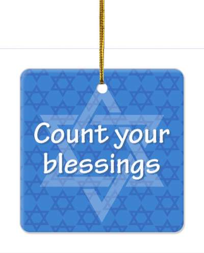 count your blessings star of david blue white stickers, magnet