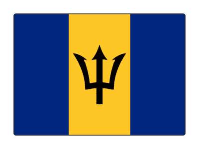 country flag barbados stickers, magnet