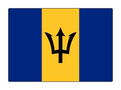 country flag barbados stickers, magnet