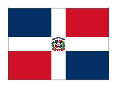 country flag national dominican republic stickers, magnet
