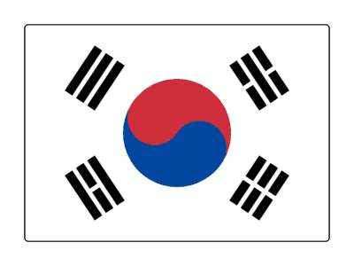 country flag national south korea stickers, magnet